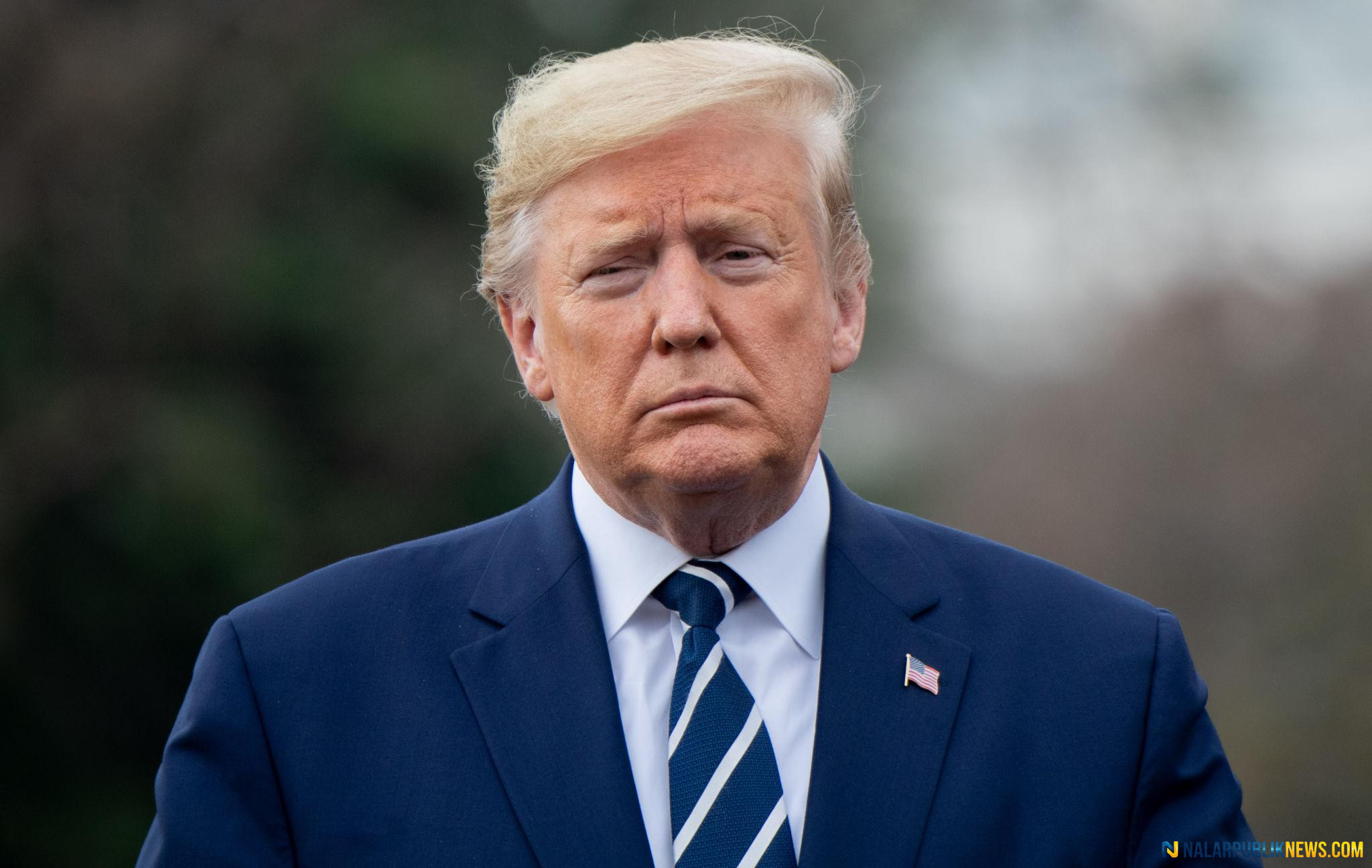 Presiden Amerika Serikat Donald Trump menyampaikan pernyataan terkait kebijakan tarif impor AS