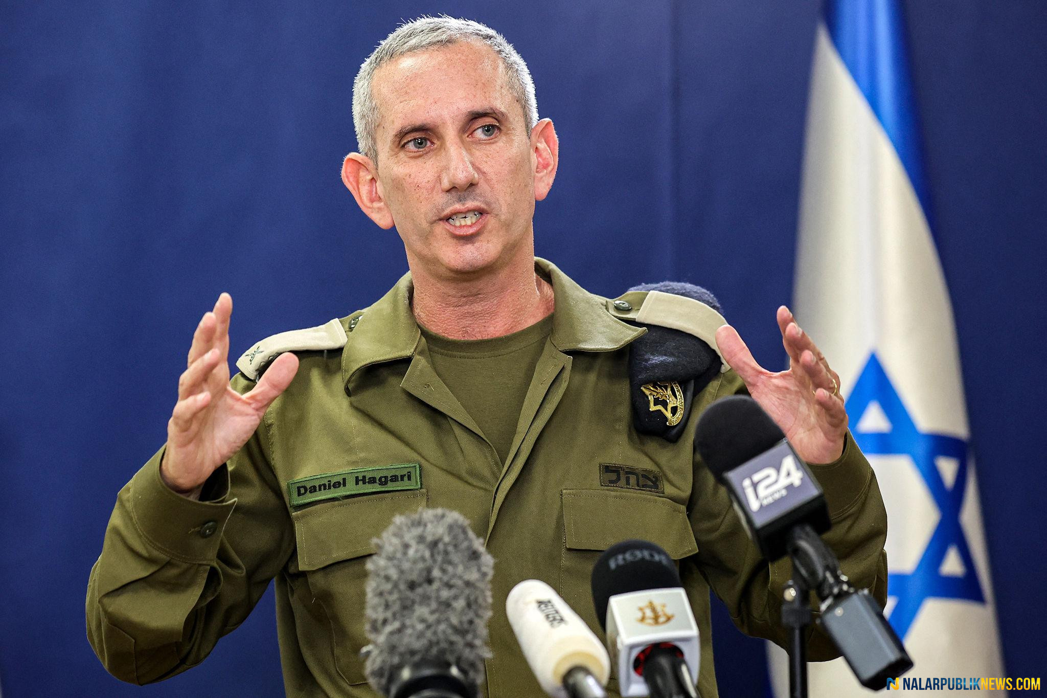 juru bicara IDF Daniel Hagari konferensi pers militer Israel