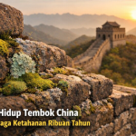 kulit hidup tembok china berupa lumut dan lichen yang melindungi batu dari erosi