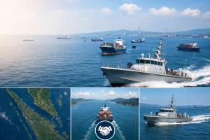 Aktivitas kapal di Selat Malaka Indonesia jalur pelayaran internasional