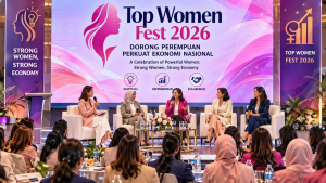 Forum Top Women Fest 2026 yang memperlihatkan kolaborasi perempuan lintas sektor dalam membahas peluang, tantangan, dan solusi untuk memperkuat ekonomi nasional Indonesia