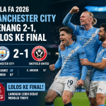 "Manchester City mengalahkan Southampton 2-1 di semifinal Piala FA 2026, lolos ke final".