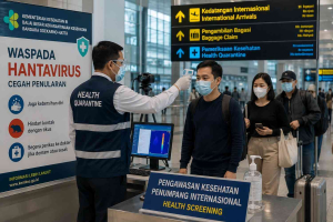 Hantavirus di Bandara Soetta saat petugas memeriksa kesehatan penumpang internasional