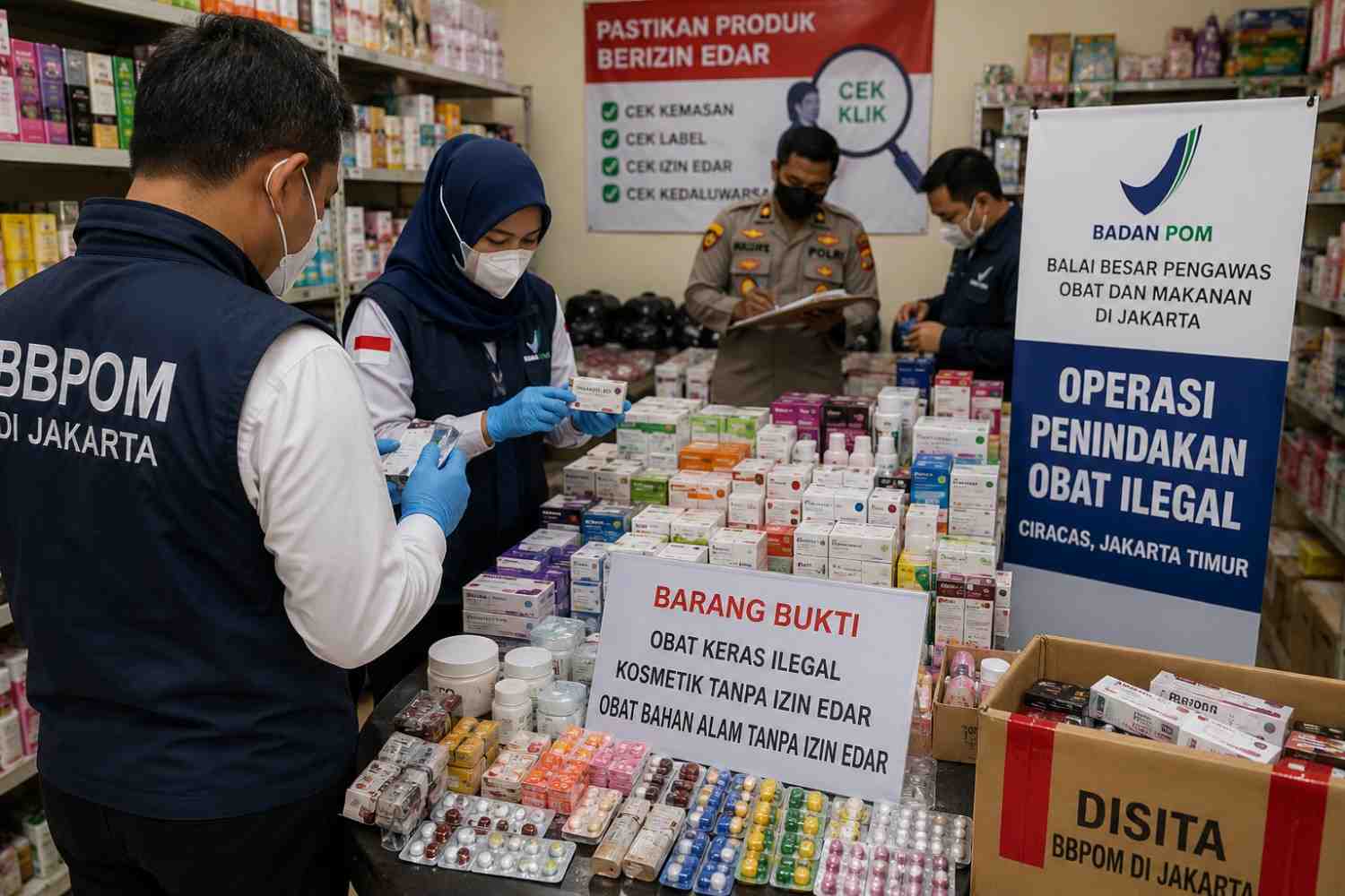 Petugas BBPOM Jakarta menyita obat ilegal Ciracas